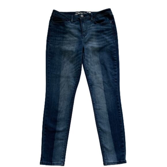 Seven7 Jeans Skinny Ankle Blue Two Tone Distressed Ankle Jeans Size 12 - Picture 1 of 10